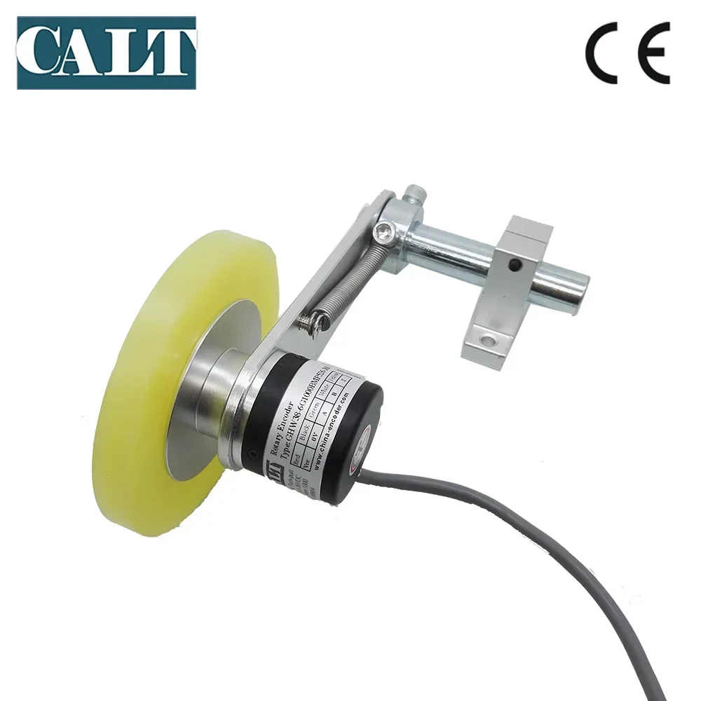 

New In stock CALT 1000ppr 300mm wheel rotary encoder with stainless steel mounting bracket GHW38-G1000BMP526-300