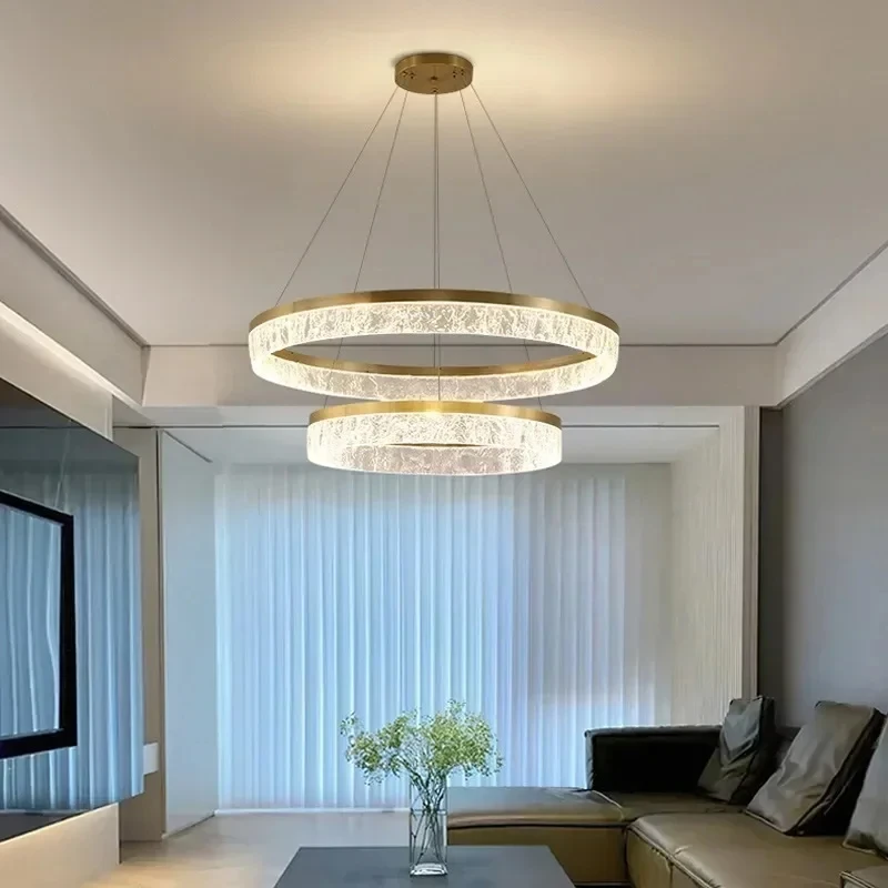 Imagem -03 - Modern Loop Led Chandelier For Living Room Lâmpada de Quarto Simples Lâmpada para Sala de Jantar Designer Ring Light Home Appliance Luxo