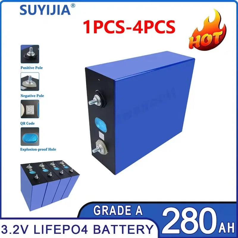 

Tewaycell 280Ah Lifepo4 Rechargable Battery Pack 3.2V Grade A Lithium Iron Phosphate Prismatic Brand New RV Solar EU US TAX FREE
