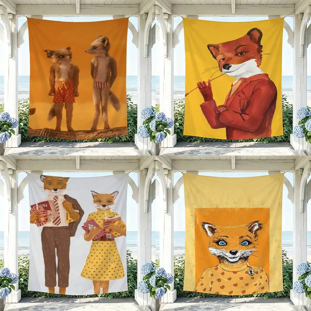 Mr. Fox The Fantastic Flag Digital Printing Banner for Garage Wall Out Door Decoration Tapestry