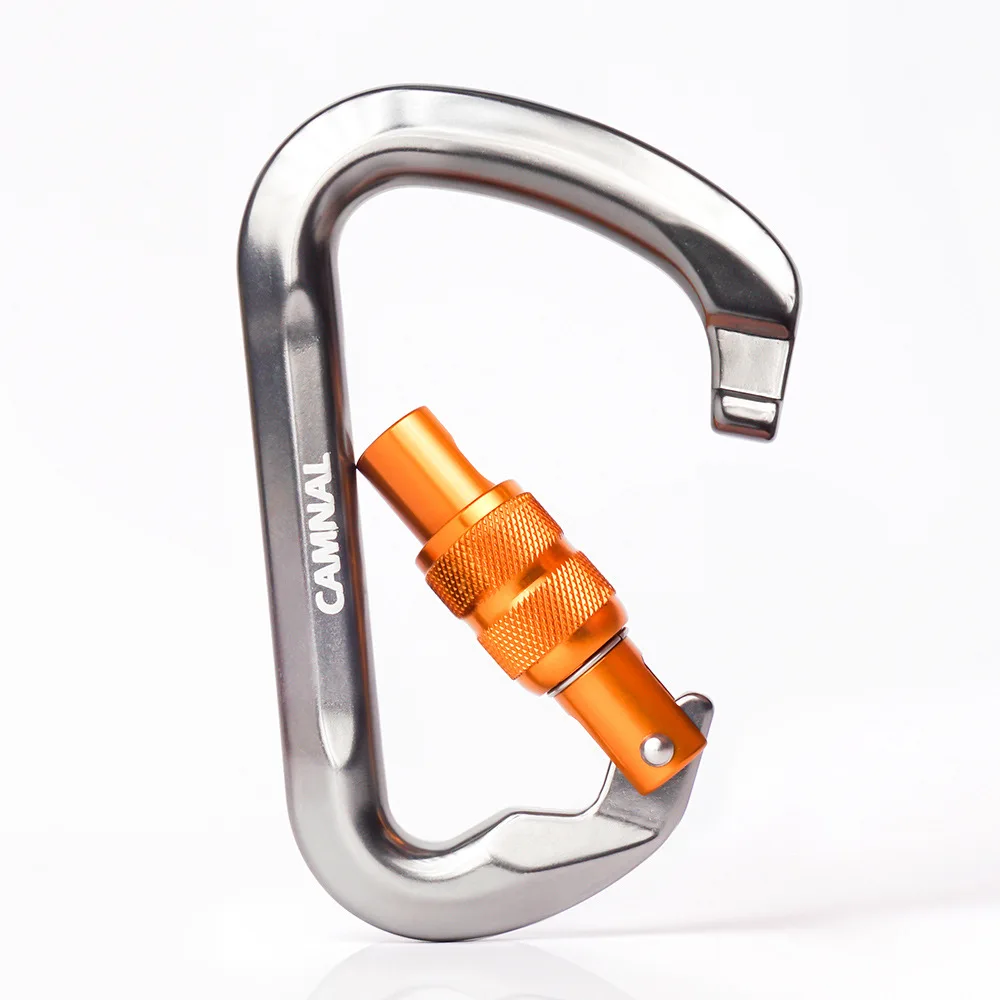 Safety D Type Main Lock, 25kN, Outdoor Climbing Bearing, High-Altitude, Winding, Fire Rescue, Thread Master Lock, P226