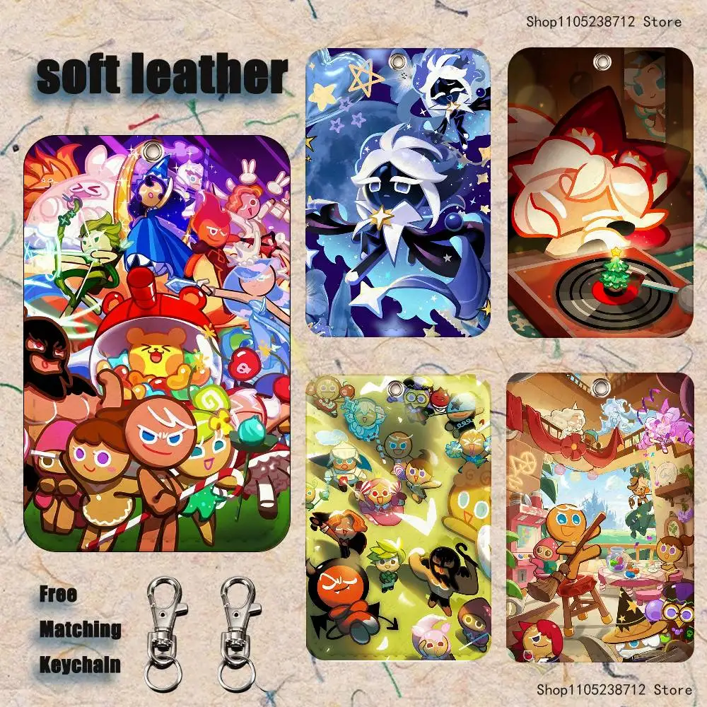 

Funny Game Cute C-Cookies R-Runing Holder Keychain For Bank Business Work Card Holder Student Card Protective Case Bus Card