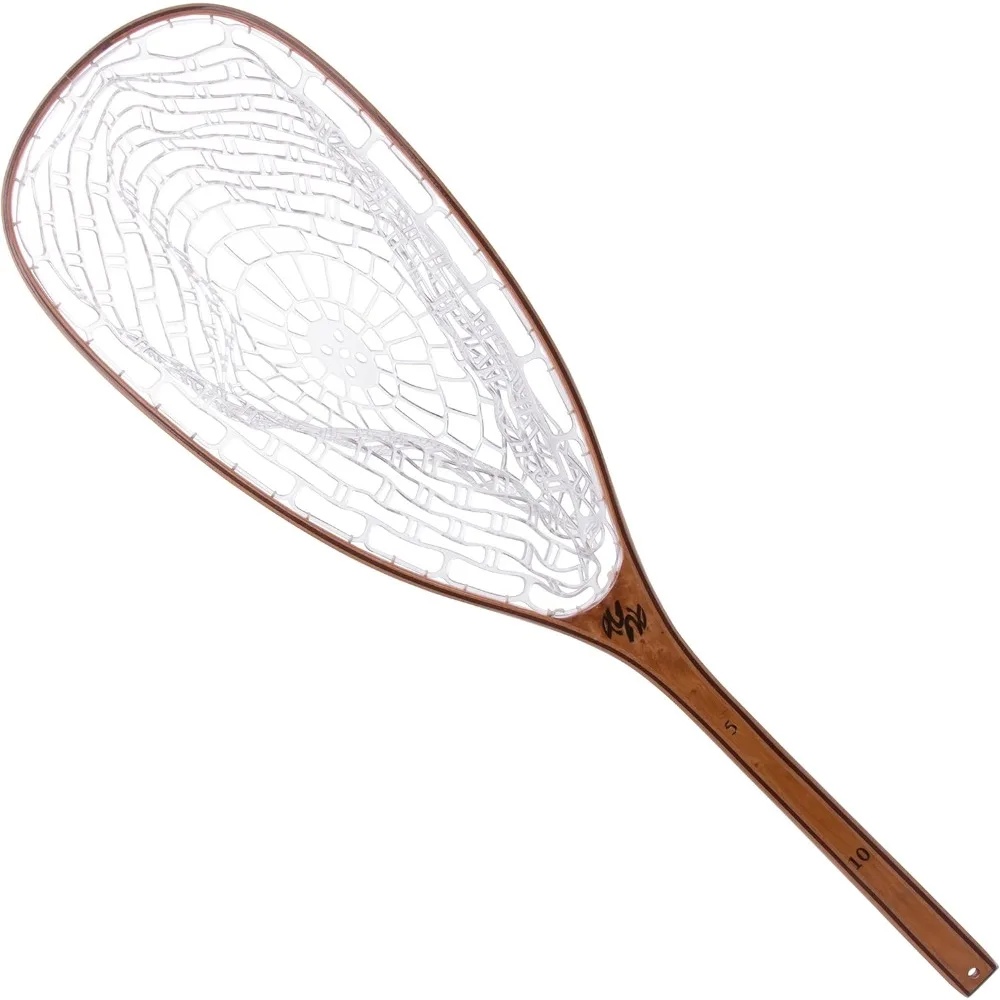

35" Fly Fishing Fish-Safe Net (Burl Wood) handle is 15" with marks for 5" and 10" fast, free delivery