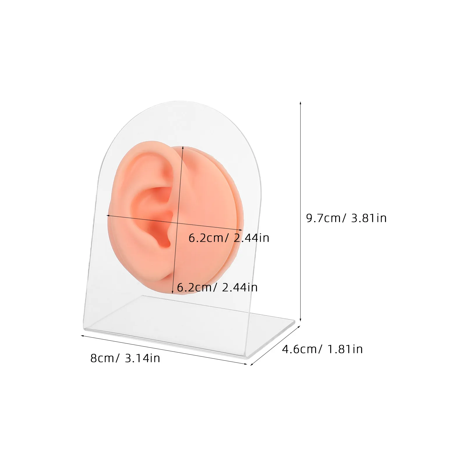 1 pair Human Teaching Tool Practice Piercing Silicone Realistic Training Halloween Christmas New Year Set