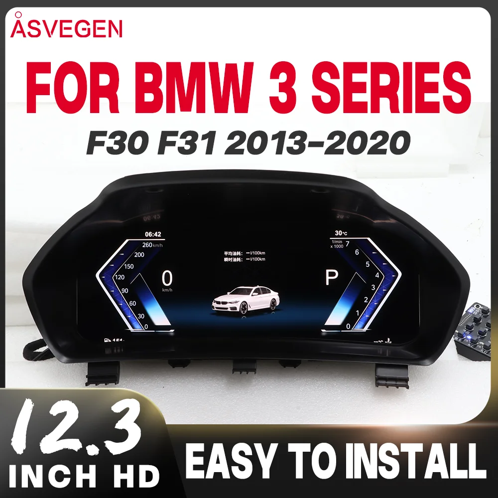 

12,3-дюймовая ЖК-панель приборов Linux 1920*720 для BMW 3 серии F30 F31 F34 2013-2020, виртуальная приборная панель с антибликовым покрытием, Plug and Play