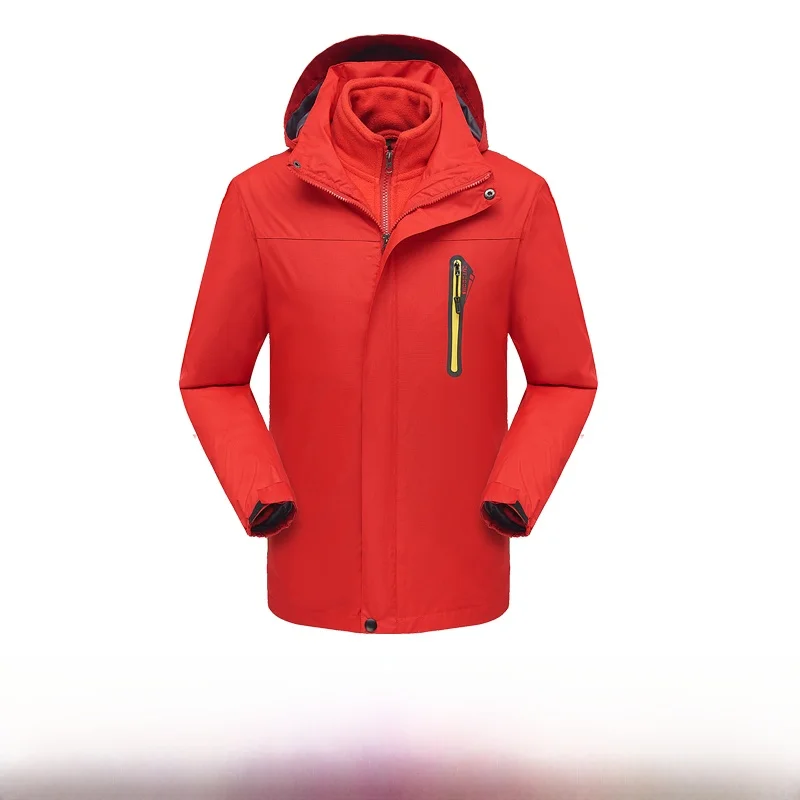 

Комплект из двух предметов для пар: утепленная куртка с флисовой подкладкой и отстегивающимся капюшоном, ветрозащитная, водонепроницаемая, дышащая, для активного отдыха