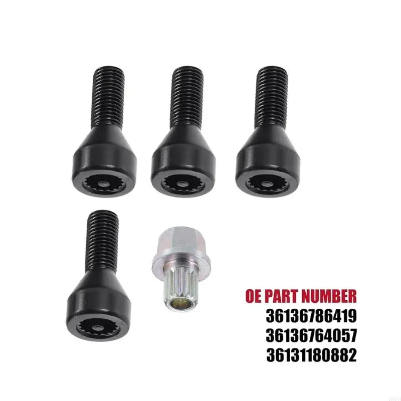 Automobile Anti Theft Wheel Bolts 801700201 36136786419 36131180882 36136764057 For 325 328I 525I 528I M12x1.5 Thread R6FB