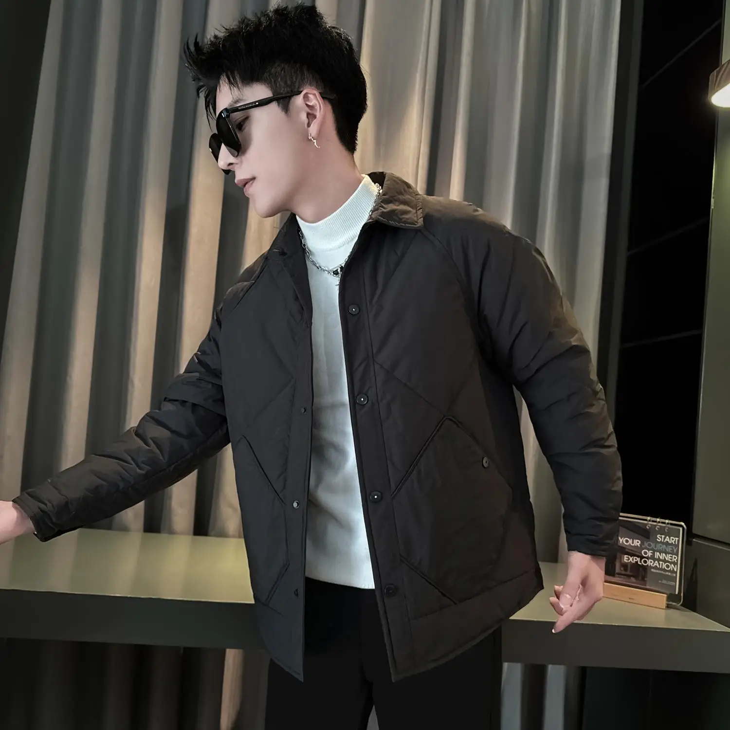 

Мужская легкая пуховая куртка Slim Fit в повседневном стиле: модный дизайн, новинка сезона весна-осень-зима, стильное пальто-верхняя одежда