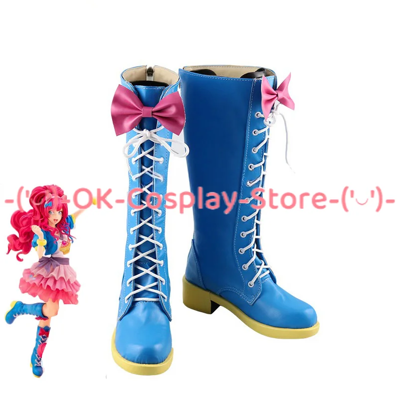 Pinkie Pie Cosplay Shoes PU Leather Shoes Halloween Carnival Boots Anime Cosplay Props Custom Made