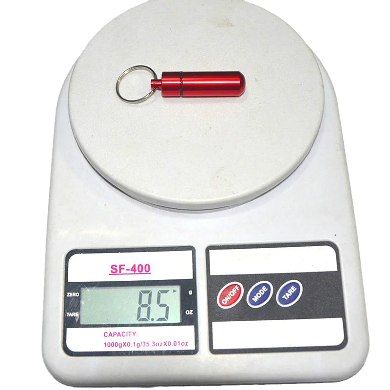 Portable Aluminum Alloy Pill Bottle Pill Cartridge Keychain Outdoor Waterproof Sealed  Box Pill Cartridge