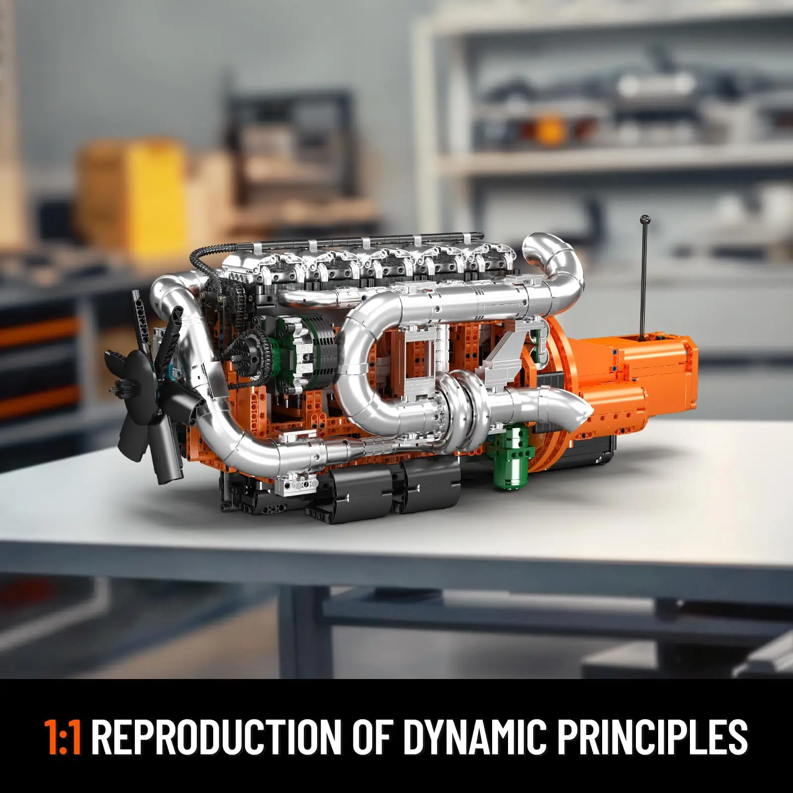 قالب الملك 10200 3236 قطعة محرك شاحنة ثقيلة مع محرك نقل بنة أطقم منمذجة الكبار لعبة الجذعية للبنين الأطفال