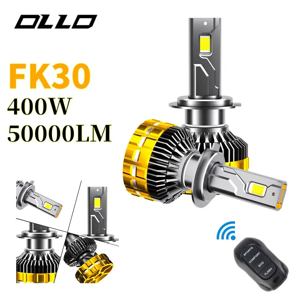 2pcs FK30 H7 H4 LED Headlight 50000LM 400W Adjustable Headlamp H11 H1 9005 LED Car lights 6000K Auto Bulbs  4 Copper fog light