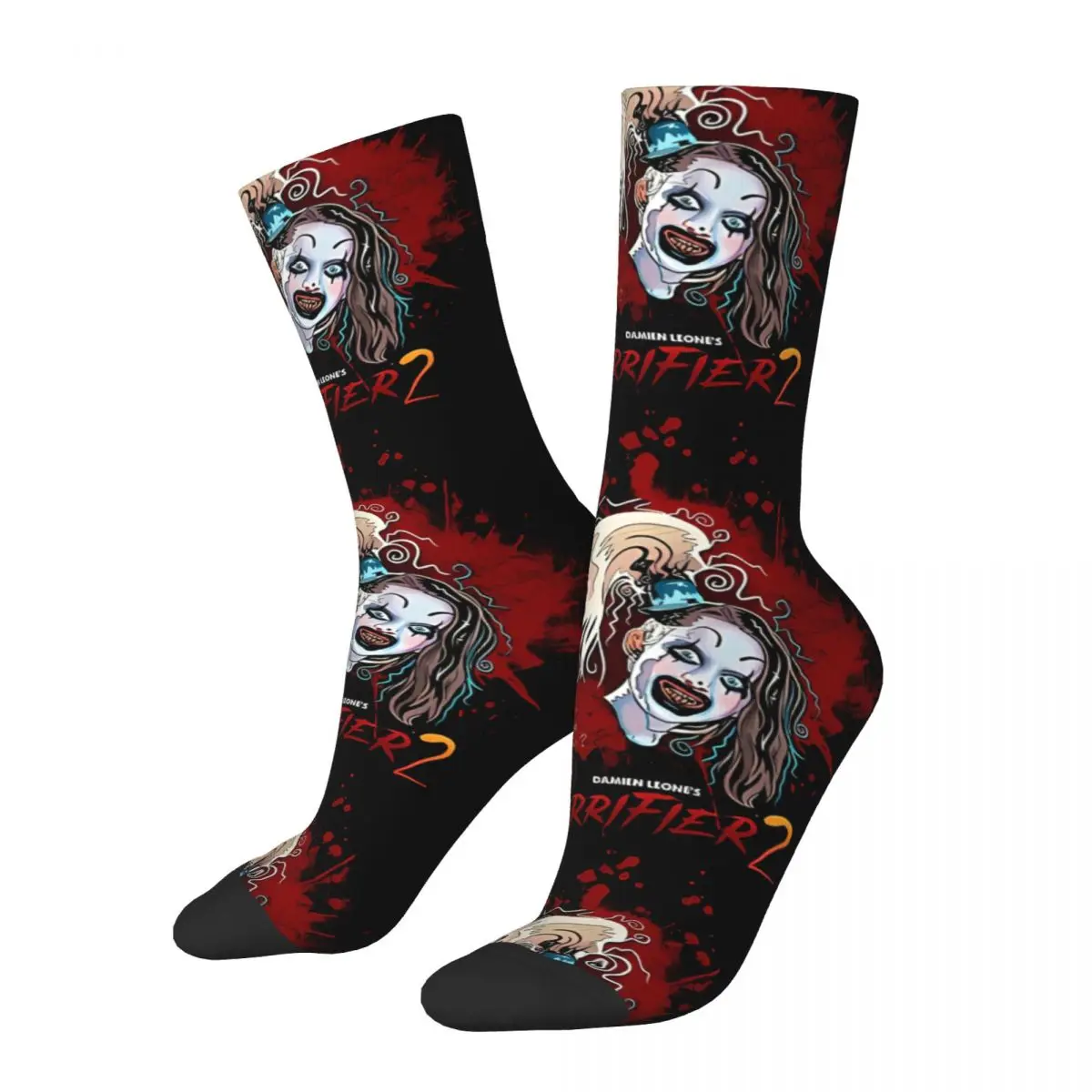 Vintage Art The Clown Movie Men\'s Socks Terrifier Horror Films Unisex Harajuku Seamless Printed Crazy Crew Sock Gift