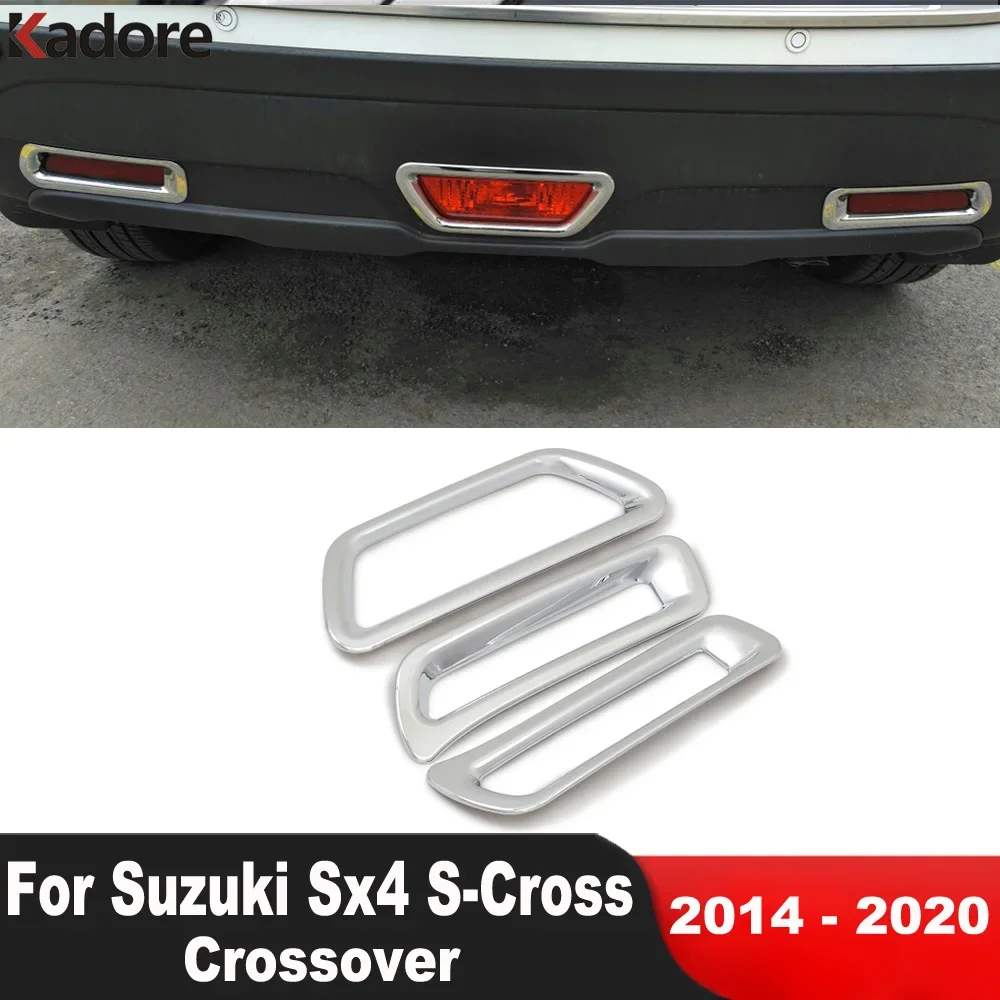 

Накладка на заднюю противотуманную фару автомобиля для Suzuki SX4 S-Cross Crossover 2014-2020, хромированная накладка на заднюю противотуманную фару, стоп-сигналы, аксессуары