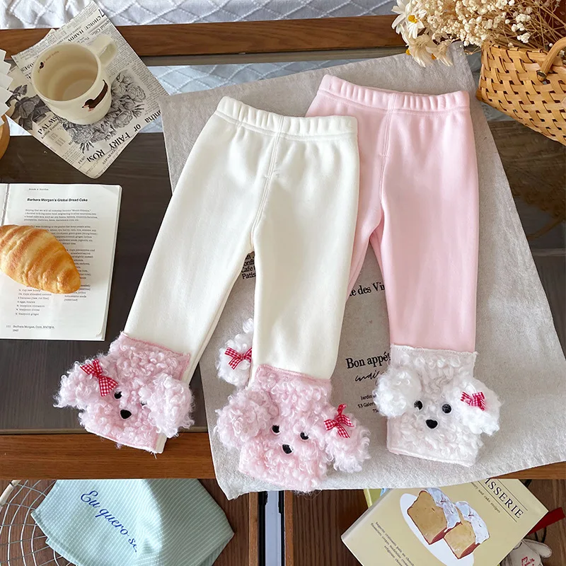Children's Fleece Leggings 2025 Autumn and Winter New Girls' Integrated Fleece Leggings Fashion Casual