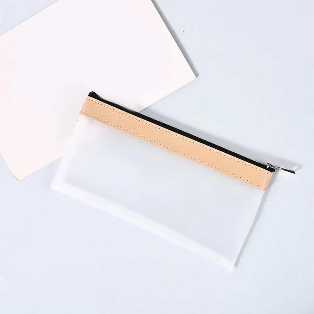 4개 세트 투명 PVC 필통 투명 돈 정리 지퍼 파우치 동전 지폐 현금 보관 소형 동전 홀더 파우치