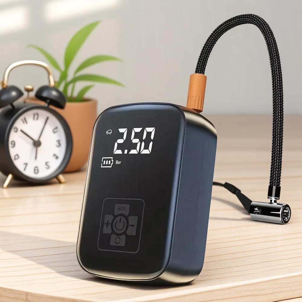 مضخة قابلة للنفخ محمولة للسيارة لاسلكية متعددة الوظائف في حالات الطوارئ للهاتف المحمول منفاخ إطارات قابل لإعادة الشحن