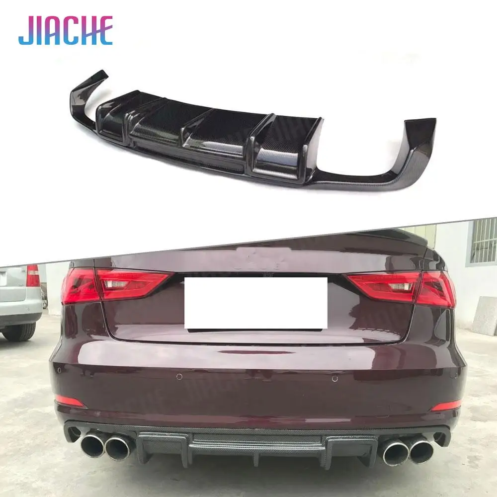 

Carbon Fiber Rear Lip Diffuser For Audi A3 Sline S3 Sedan 4 Door Not A3 Standard 2014 2015 2016 Car Styling FRP Car Bodykit