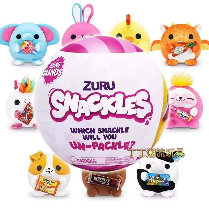 New Surprise Doll Zuru Snackles Series 1 Series 2 Super Soft Plush Snack Brand Cute Bear Comic Sticker Toys Gifts for Boys Girls