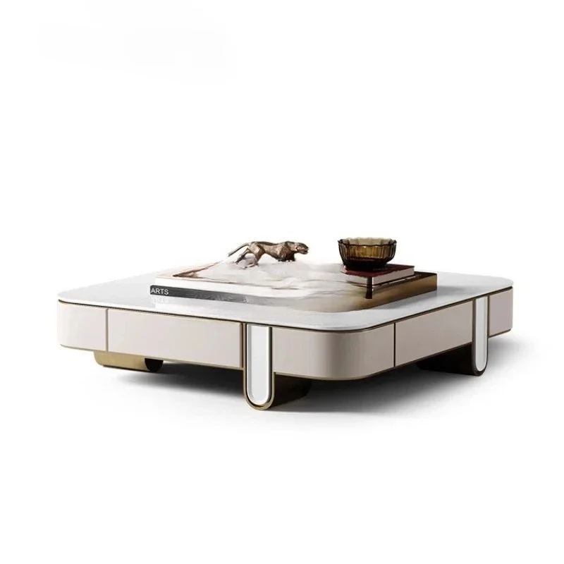 

Легкий роскошный высококачественный итальянский квадратный журнальный столик для гостиной, креативный журнальный столик