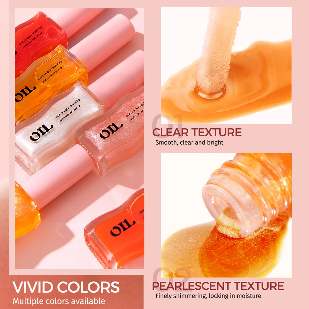 6 Color Fruit & Honey Essence Lip Oil Long Lasting, Moisturizing, Light Lip Lines Lip Protectors Transparent Lip Glazes