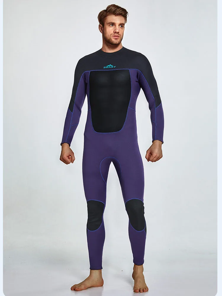 Wetsuit for Men 3mm Neoprene Full Body Keep Warm Long Sleeve Back Zip Full Scuba Diving Suit One-piece Surfing Snorkel Swisuit