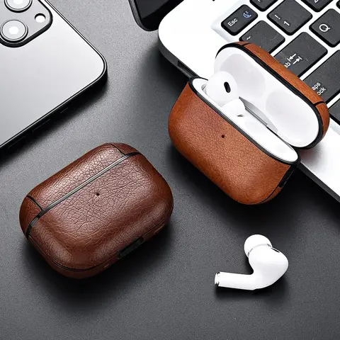 Funda de cuero para Airpods Pro 3, Funda para auriculares de negocios, carcasa para auriculares, Funda para Apple AirPod 4 3 Pro 2a generación, USB C