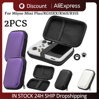 EVA Hardshell Case Waterproof with 2 Joystick Caps Retro Handheld Game Console Carrying Bag for Miyoo Mini Plus/RG35XX/R36S/R35S