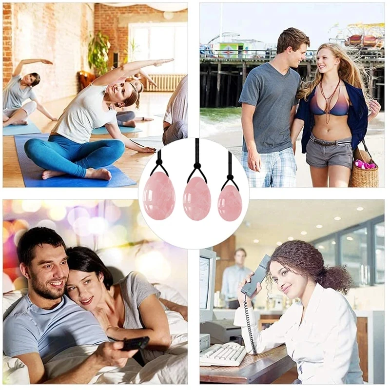 3pc Natural Jade Yoni Massager Women Vaginal Firming Yoni Eggs Jade Balls Kegel Exerciser Massage Healty Tools Gift For Wife