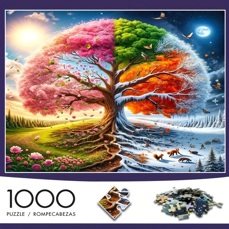 

1000 Pieces Jigsaw Puzzle for Adults Tree of Life Environmentally Friendly Paper Christmas Gift Toy 14.96x10.24 inches/38x26 cm