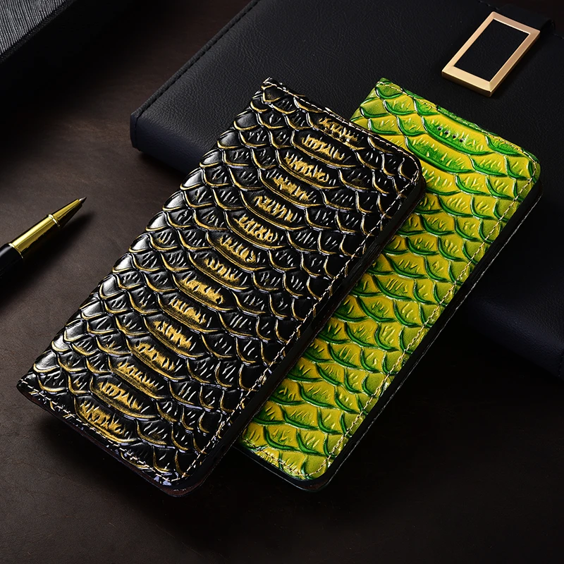 Snake Genuine Leather Case For Samsung Galaxy S7 S8 S9 S10 S10E S20 S21 S22 S23 S24 S25 Plus FE Ultra Phone Cover Cases