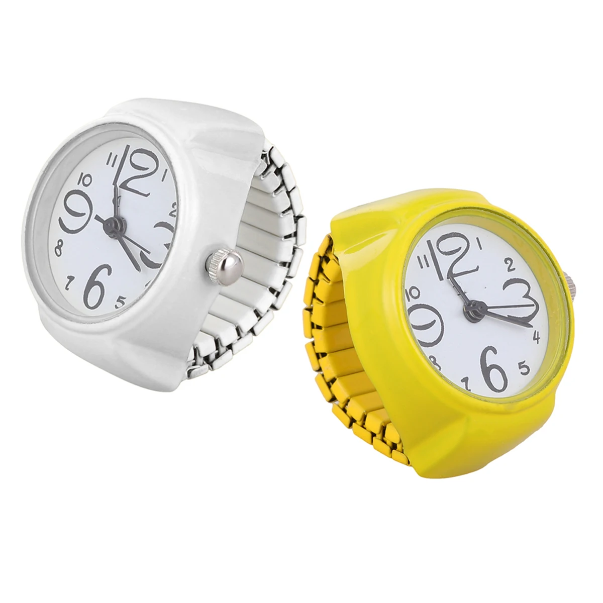 

2pcs Finger Vintage Pocket For Women Men Stylish Quartz Ring Unique Timepiece Decorative Fashion Accessory Sturdy Stainless