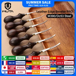 WUTA 1PC Leather Edge Beveler PRO Skiving Craft Work M390 / DC53 Steel Ebony Handle Cutter Edger Creaser Skiver Leather Tools