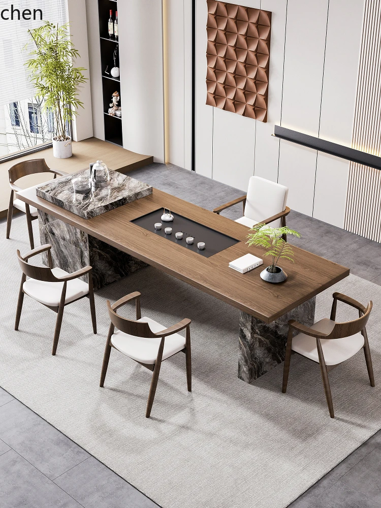 CZ Solid Wood Tea Table and Chair Set Island Table for Home Office Large Tea Table