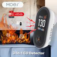 MOES 3in1 Carbon Monoxide Detector Temperature Humidity Sensor With Display Built-in CO Monitor 85db Alarm Sound Warning