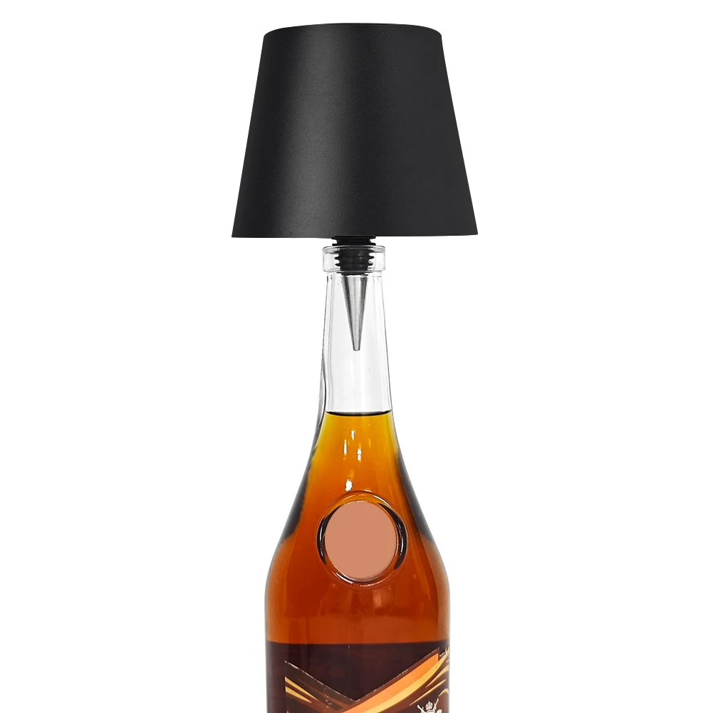 

LED Table Lamp Rechargeable 2000mAh Metal Dimmable Bottle Lamp Stepless Dimming LED Wine Bottle Lamp for Family Restaurant & Bar