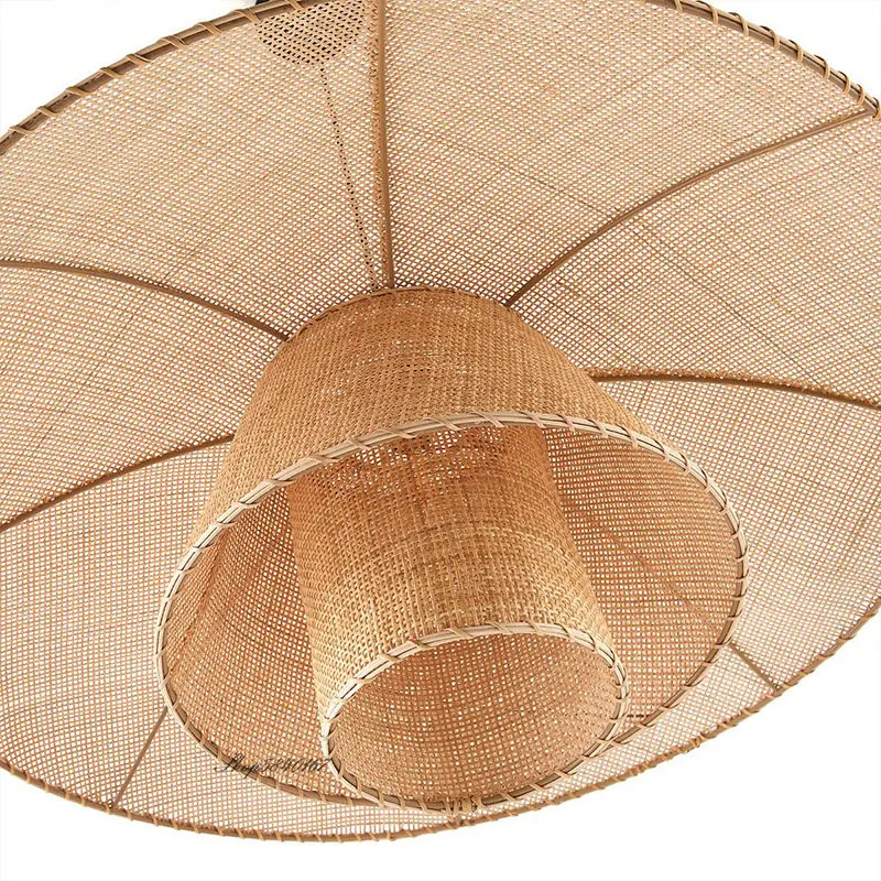 New Restaurant Pendant Lights Vintage Rattan Lamp Home Decor Dining Room Kitchen Loft Suspension Lustre Handmade Light Fixtures