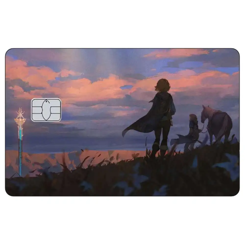 Link Anime Cartoon Game Collect Diy Sticker Decal Card Small Chip Front Side for Credit Bank Card Skin Stickers Metro Card Gift