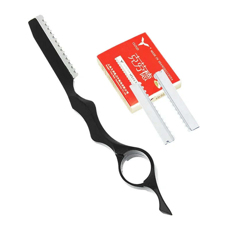 1Pcs Haar Ausdünnung Rasierer Edelstahl 10 stücke Klingen Salon Friseur Haar Schneiden Entfernung Rasiermesser Ändern Klinge Messer C0001A