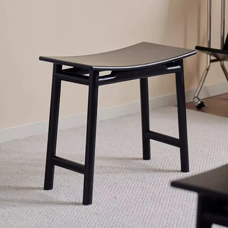 

Saddle Stool Household Light Luxury Cosmetic Stool Bedroom Dresser Stool Black Cosmetic Chair Living Room Square Bench