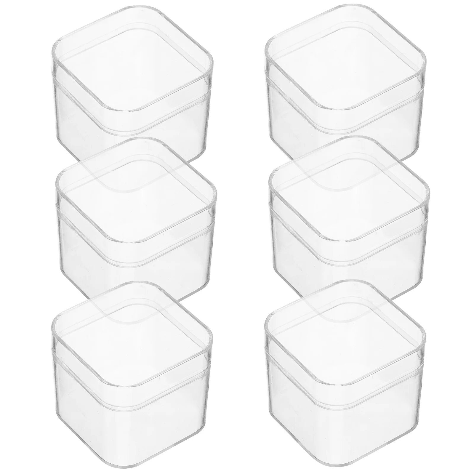 

6 Pcs Transparent Box Square Candy Boxes Plastic Bead Organizer for Jewelry Making