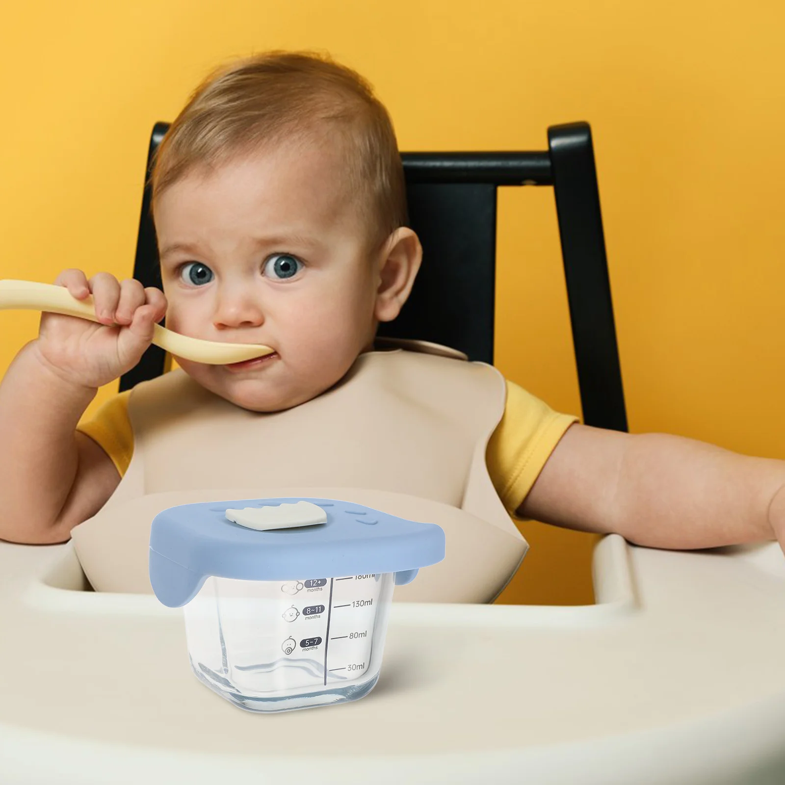 

Baby Food Bowls Glass Complementary Storage Keeping Dishes Lids Infant Feeding Tableware Containers