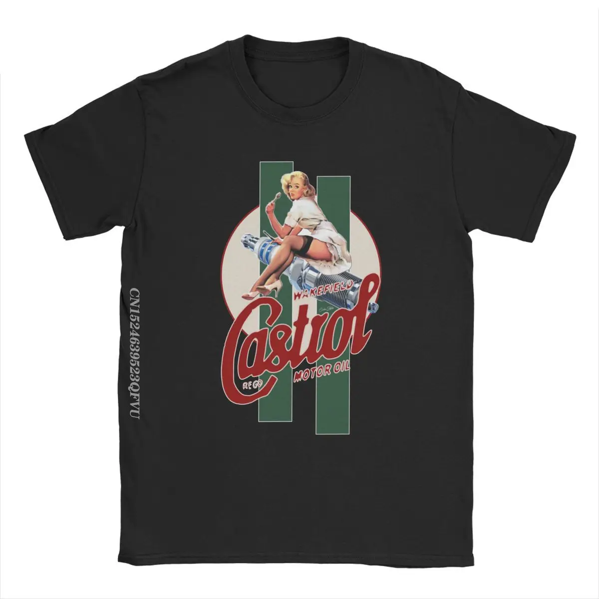 Castrol-Camiseta Vintage con estampado de rayas para hombre, de alta calidad Camisa de algodón, estilo Harajuku, ideal para cumpleaños