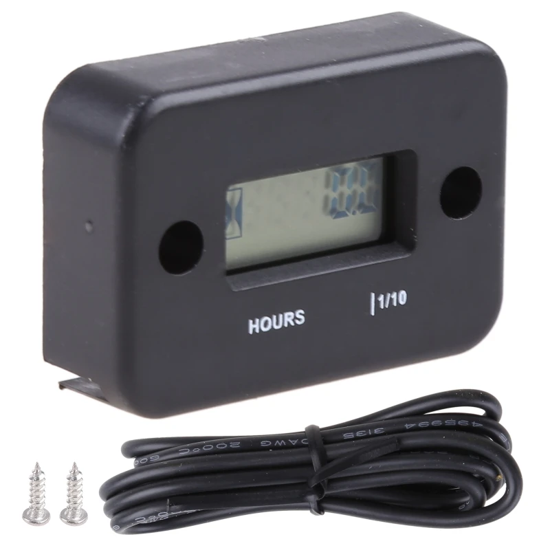 New Tach Vibration Hour Meter Hour Counter RPM Counter Waterproof, LCD Screen Operating Hour Meter with Wireless for ATV Engine