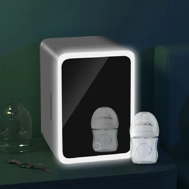 Przenośna lodówka kosmetyczna 4L - Mini lodówka kosmetyczna do makijażu i pielęgnacji skóry (certyfikat CE/FCC, ładowanie przez USB, lusterko LED)