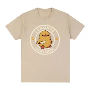 Lustige kurze Kurzfilme t -Shirt für Männer und Frauen, ich wähle das Hemd der Gewalt, 100% Baumwolle, Streetwear Lose, lustiger Stimmungslogan 6 Hauptverkäufe Herren T -Shirt Ente - №4