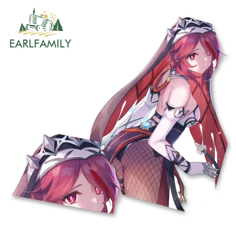 EARLFAMILY 13cm for Genshin Impact Rosaria Car Stickers Surfboard Trunk Vinyl Car Wrap Decal Caravan Waterproof Windows Sticker