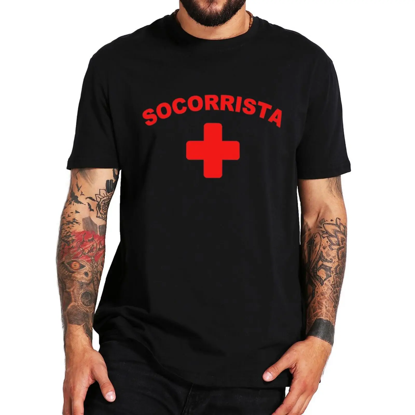 Socorrista Camiseta Funny Rescuer SOS Relief T-Shirt Short Sleeve 100% Cotton Basic Tee Tops For Men Women Classic Tshirt