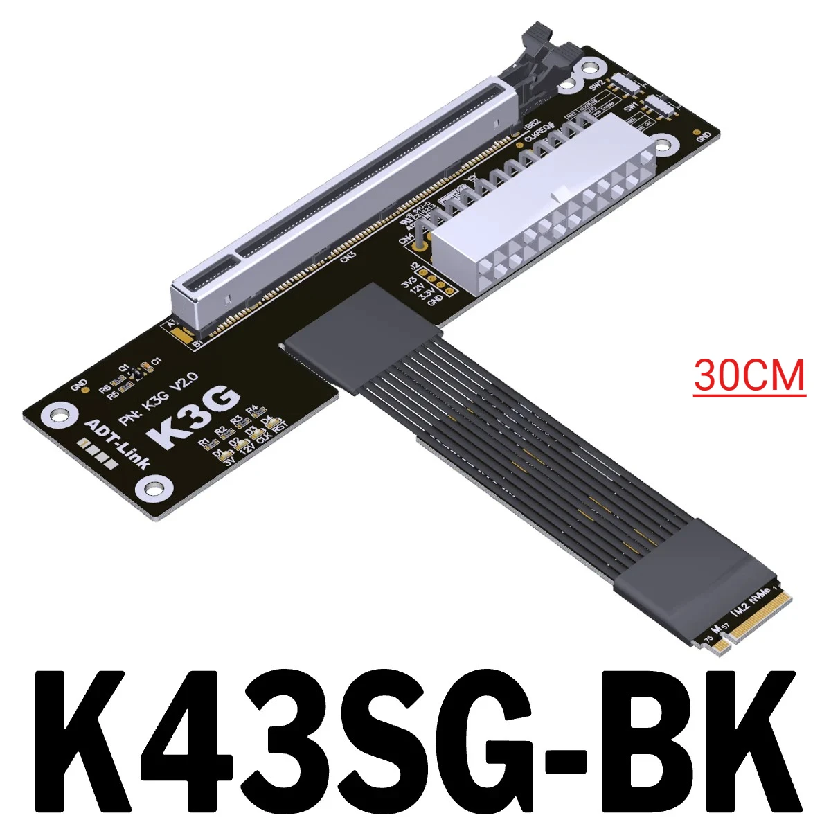 グラフィックボード・グラボ・ビデオカード ADT-Link K43SG M.2 to PCIe 4.0 x4 egpu ADT-Link K43SG PCIe 5.0 NVMe to GPU eGPU Cable