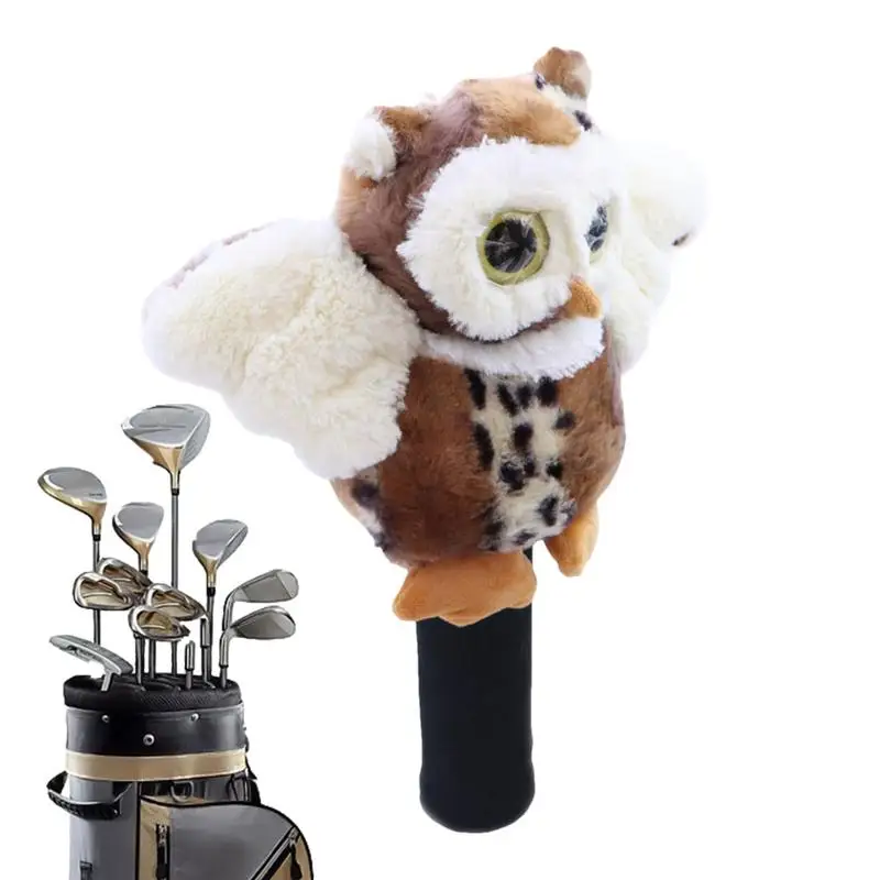 Plush Golf Club Head Cover Owl Stuffed Funny Driver Headcover Golf Accessories Funny And Functional For Men Golf Fit Drivers And